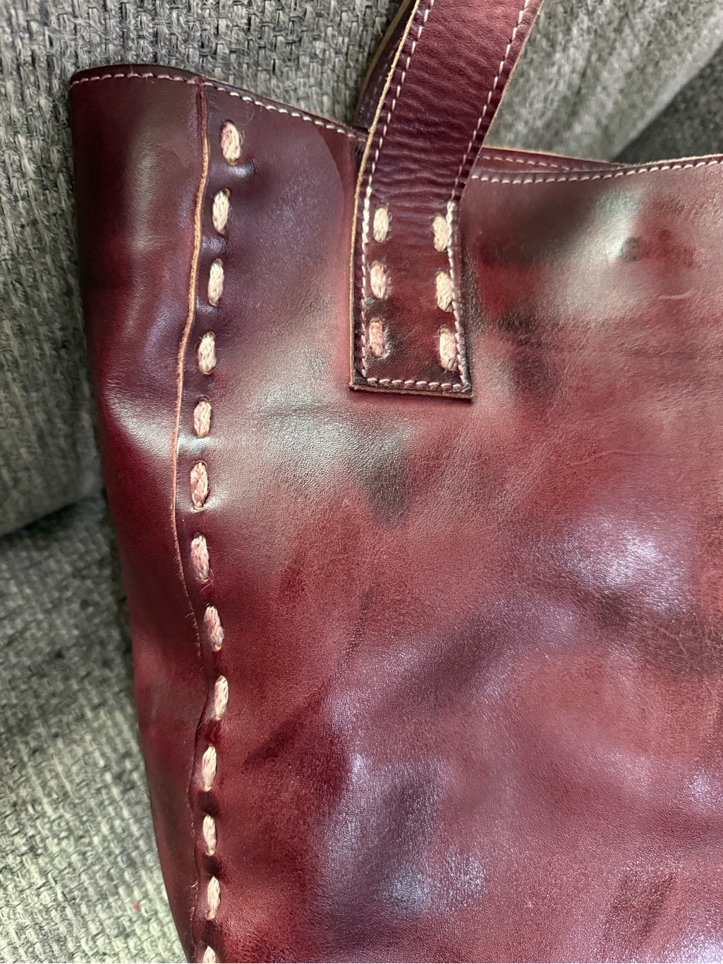 Bed Stu Stevie Tote Bag | Burgundy Mahogany Leather | Cobbler Series Nwot — image 3 of 7